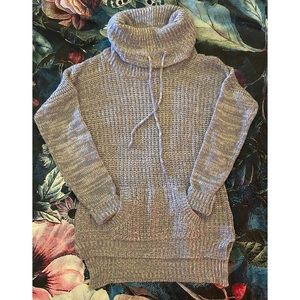Women’s cowl neck knit hoodie sweater
